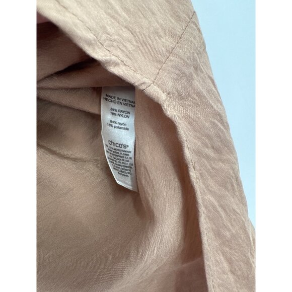 Chicos 2 Button-Down Collared Shirt top Womens Size large crinkle - Picture 5 of 5